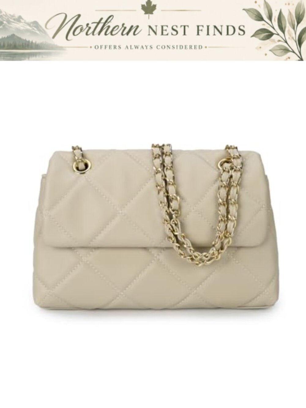 Quilted Crossbody Purse for Women Small Chain Shoulder Bag